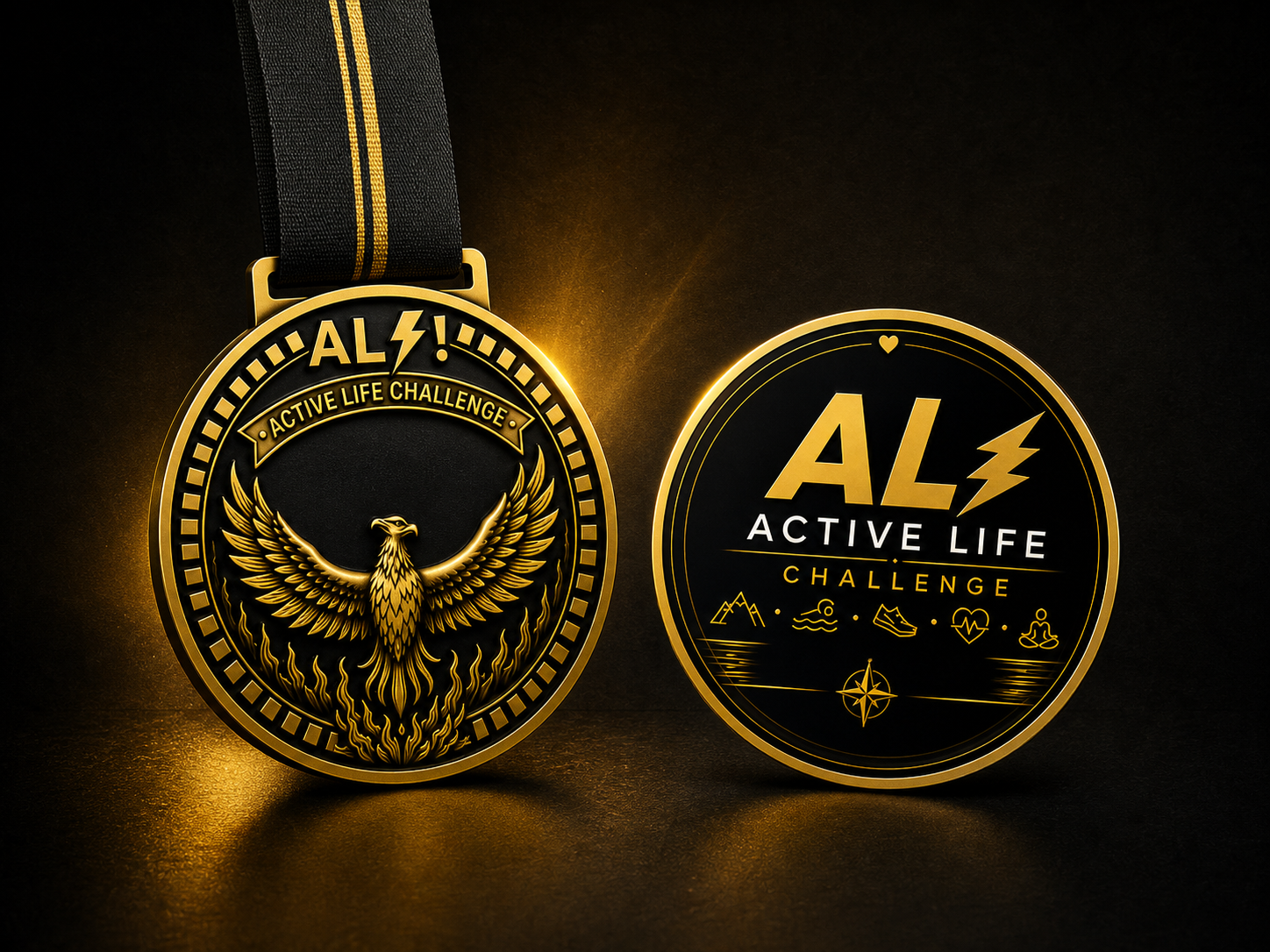 Active Life Challenge érem és ajándék hűtőmágnes